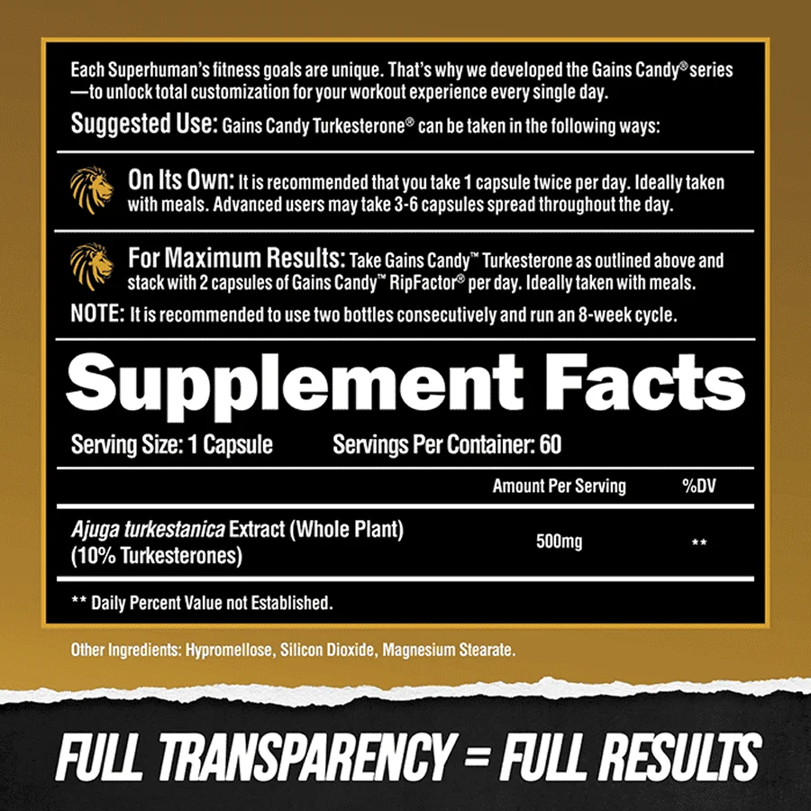 GAINS CANDY™ TURKESTERONE®  - More Muscle Strength and Size† - Image 3