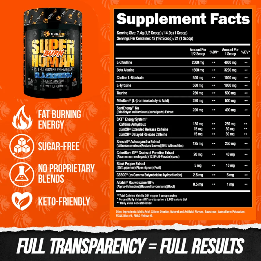 SUPERHUMAN® BURN - 2 in 1 Fat Burning Pre-Workout† - Image 3